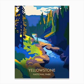 Yellowstone National Park Travel Poster Matisse Style 2 Canvas Print
