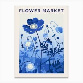 Blue Flower Market Poster 1 Canvas Print