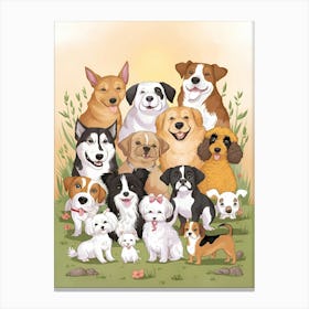 Group Of Dogs Canvas Print