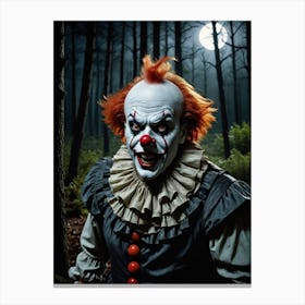 Behind the Trees: The Laughing Phantom Freaky Clown Canvas Print