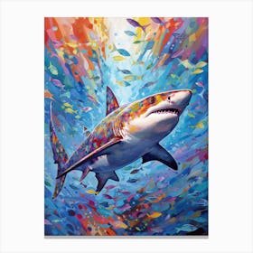  A Blacktip Shark Vibrant Paint Splash 2 Canvas Print
