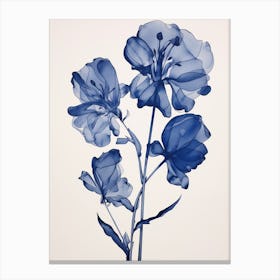 Blue Botanical Freesia 3 Canvas Print