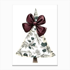 Christmas Tree With Bow Canvas Print