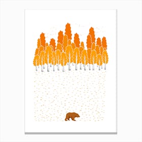 Bear And Forest Canvas Print