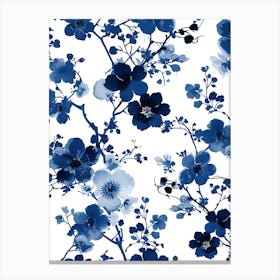Blue And White Floral Pattern 11 Canvas Print