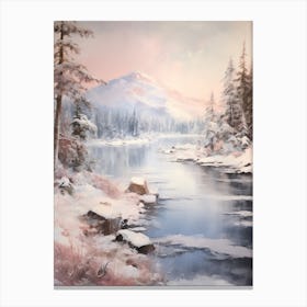 Dreamy Winter Painting Lake Tahoe Usa 4 Canvas Print