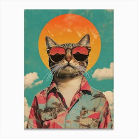 Vintage Retro Poster Cool Cat 13 Canvas Print