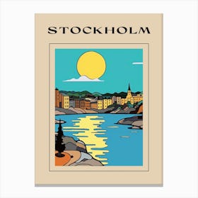 Minimal Design Style Of Stockholm, Sweden 2 Poster Canvas Print