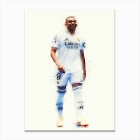 Kylian Mbappe Real Madrid Watercolor Canvas Print