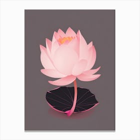 A Pink Lotus In Minimalist Style Vertical Composition 77 Canvas Print