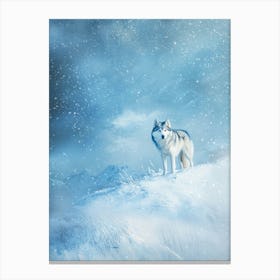 Wolf In The Snow. Generated with AI. Art Print 4 Canvas Print