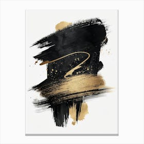 Black And Gold Abstract Painting 22 Canvas Print