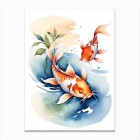 Koi Fish Watercolor Painting (12) Canvas Print