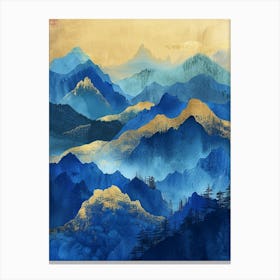 Blue And Gold Mountains 8 Canvas Print