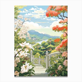 The Garden Of Morning Calm South Korea Illustration Gardens 1   Canvas Print