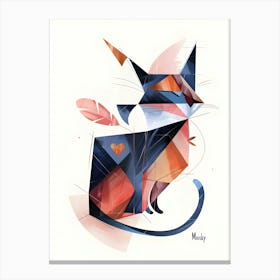 Abstract Cat 2, Minimalism, Cubism Canvas Print