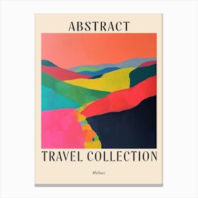 Abstract Travel Collection Poster Malawi 3 Canvas Print