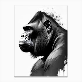 Side Profile Of A Gorilla Gorillas Graffiti Style 1 Canvas Print