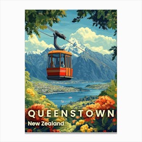 Queenstown, New Zealand Stunning Mountain Views Poster Canvas Print