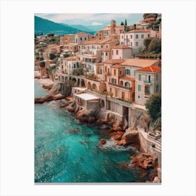 Mediterranean View Summer Vintage Photography Canvas Print