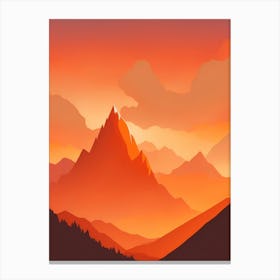 Misty Mountains Vertical Composition In Orange Tone 190 Canvas Print