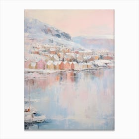 Dreamy Winter Painting Bergen Norway 2 Canvas Print