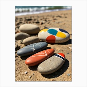 Painted Pebbles Canvas Print