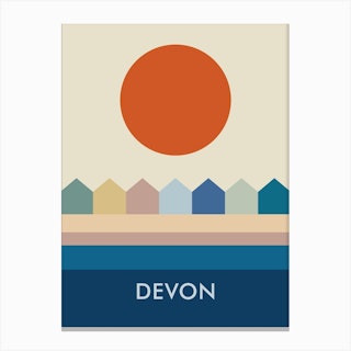 Devon Beach Huts Canvas Print