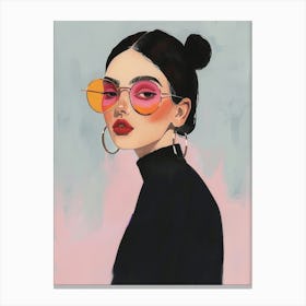 Girl In Sunglasses 15 Canvas Print