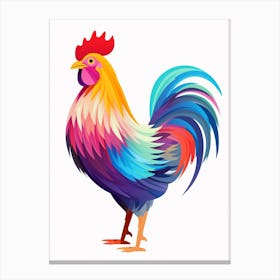 Colourful Geometric Bird Chicken 1 Canvas Print
