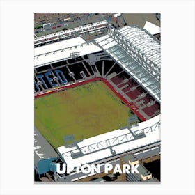Upton Park, West Ham, Stadium, Football, Art, Soccer, Wall Print, Art Print Canvas Print