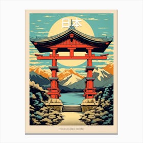 Itsukushima Shrine, Japan Vintage Travel Art 3 Poster Canvas Print