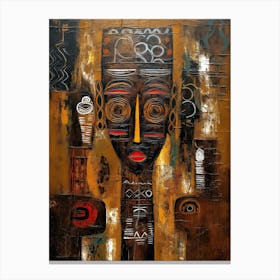 African Reverie: Masked Whispers of Cultural Heritage Canvas Print