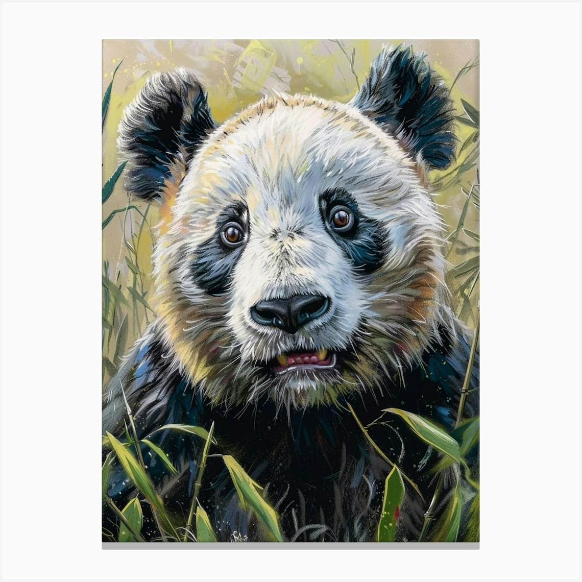 Giant Panda Pastel Watercolour 2 Canvas Print by Critter Crafts