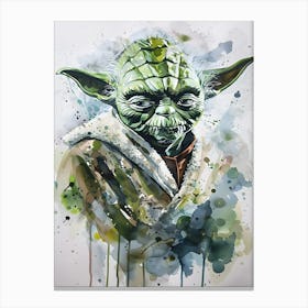 Yoda From Star Wars Watercolor Canvas Print