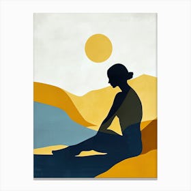 Silhouette Of A Woman, Minimalism 1 Canvas Print