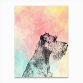 Colourful Black Russian Terrier Dog Illustration 2 Canvas Print