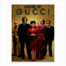 House Of Gucci In A Pixel Dots Art Style Canvas Print