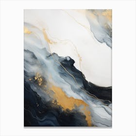 Abstract Black And Gold Painting Canvas Print