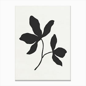 Minimalist Black Leaf 03 Canvas Print