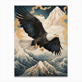 Bald Eagle 2 Gold Detail Painting Canvas Print