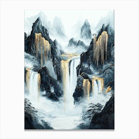 Himalayas Mist Dreamlike Reflections Canvas Print