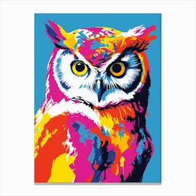 Andy Warhol Style Bird Eastern Screech Owl 1 Canvas Print