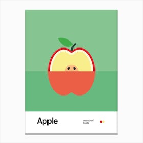 Minimalist Apple Poster - Seasonal Fruits Art Print Canvas Print
