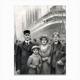 Titanic Family Boarding Ship Vintage1 Canvas Print