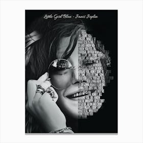 Little Girl Blue Janis Joplin Text Art Canvas Print