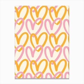 Pink Hearts 1 Canvas Print