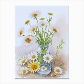 Daisies In A Vase 2 Canvas Print