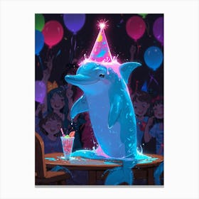 Birthday Dolphin 1 Canvas Print