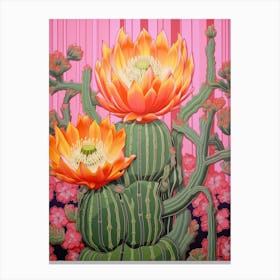 Mexican Style Cactus Illustration Gymnocalycium Cactus 4 Canvas Print